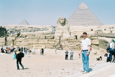 KJ9I, Dave, at the Great Pyramids of Giza near Cairo