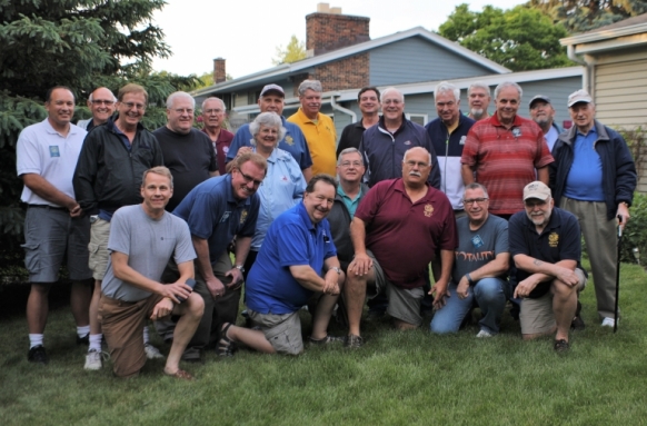 GMDXA Members, June 2018 Meeting     Front row: Dave KJ9I, Bill W9LR, Gary K9GS, John W9VG (teal shirt), Rick NK9G,   Dan N9XX, and Gary K9DJT. Second row: Scott KC9WPS, Jerry N9AW, Donna WB9TFF, gap, Noll W9RN, Dick W9TA, Bill W9MXQ,  Alan W9HOG. Back row: Rudy NF9V, Al WA9BZW, gap,  Ron N9AU (maroon shirt),  Gil WB9TFH, Gary W9XT (yellow shirt), Rog W9ROG (black shirt), Ken W9GA, and Don K9AQ .  Photo by Sung Jung (XYL of W9ROG)