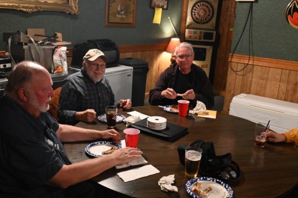 OCT 2023 L-R: Gary, N9UUR, Gary K9DJT (President), Ron, N9AU (Secretary-Treasurer) (WE9R Photo)